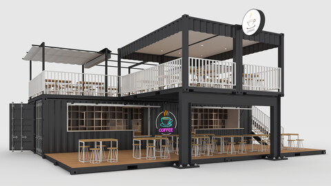 3D Model Container Cafe 1