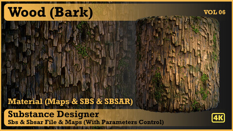 Wood Bark Material - VOL 06 - Maps & SBS & SBsar