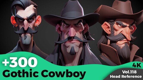 +300 Gothic Cowboy Head Reference(4k)