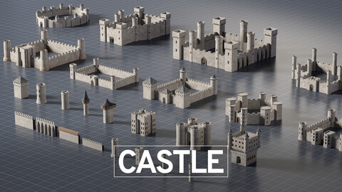 Castle Kitbash (Blend, Max, FBX, OBJ)