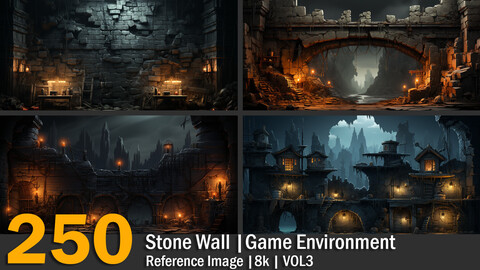 Stone Wall | Game Environment | Reference Images | 8K | VOL3