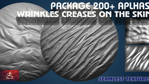 Package 200 alpha Zbrush - wrinkles, creases on the skin