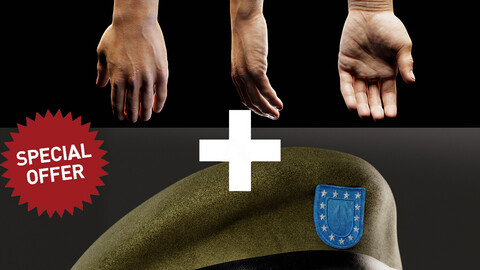 Hand and Olive Green Beret collection