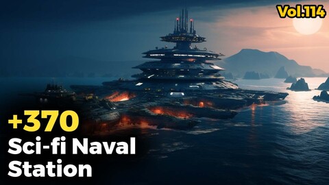 +370 Sci-fi Naval Station (4k) | Vol_114