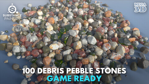 100 Debris Pebble Stones