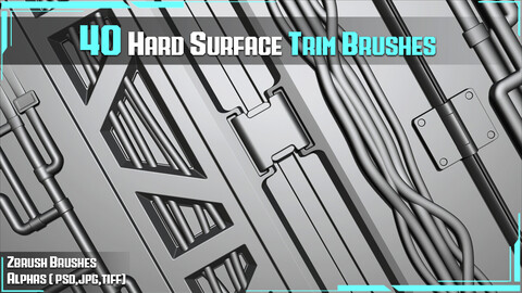 40 RF HardSurface Trim Brushes and Alphas Vol 01