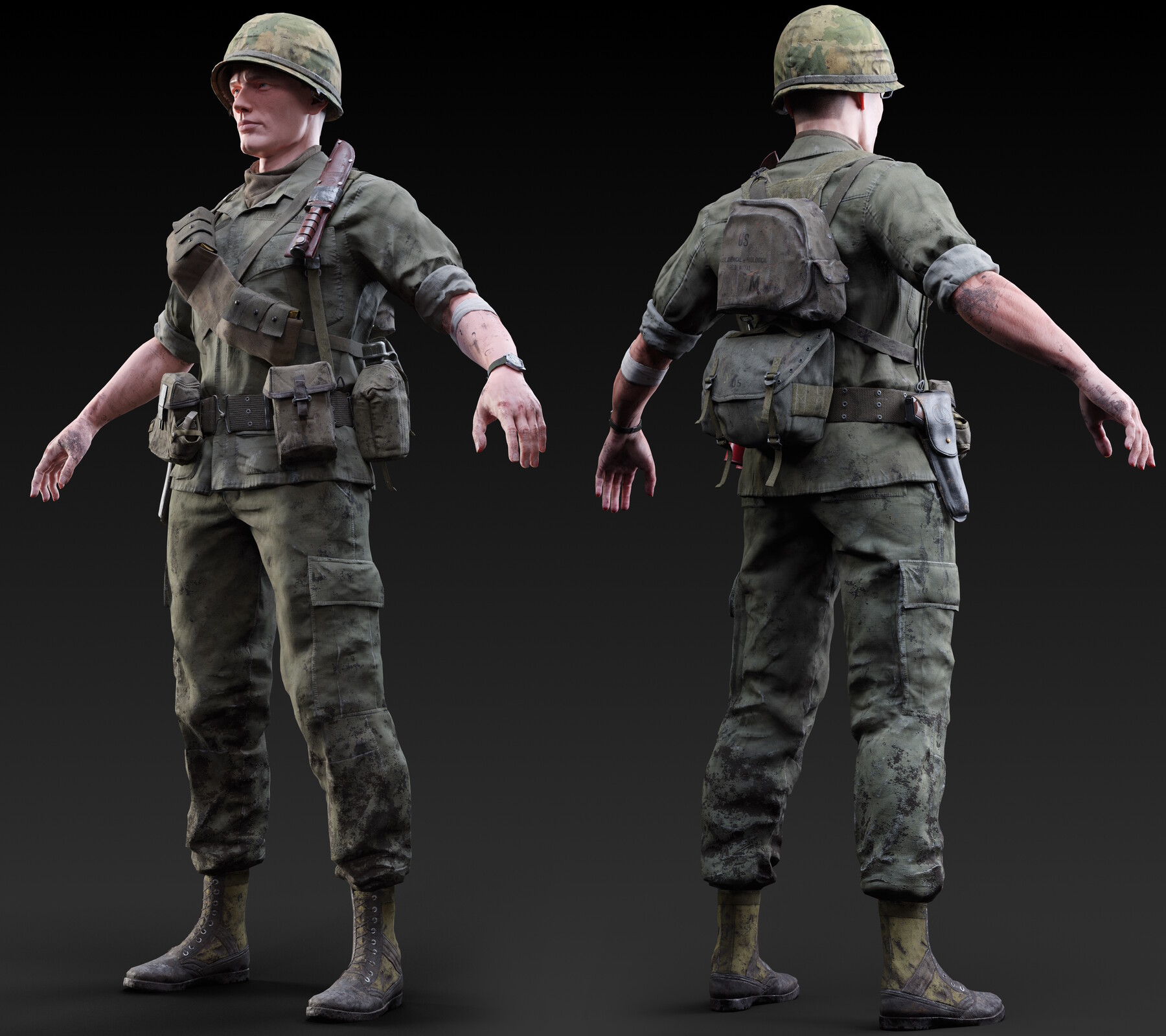 ArtStation - Vietnam War American Soldier | Game Assets