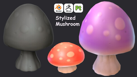 Stylized Mushroom For Games 3D Art / Tutorial