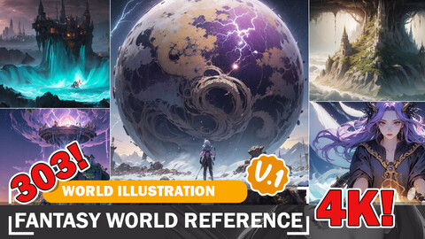 303 Fantasy World Reference Enchanting Realms Locations in 4K - Design Reference Art V1