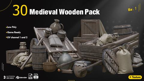 30 Medieval Wooden Pack Vol.1
