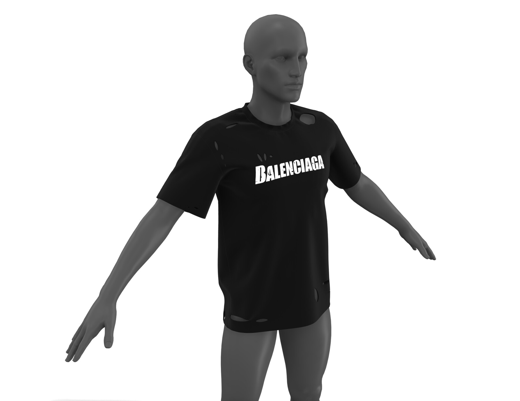 ArtStation - Balenciaga Distressed T-Shirt | Game Assets