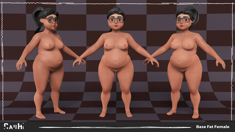 Base Mesh Fat Female Stylized PBR