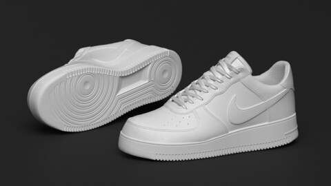 Nike White Sneakers 3d Model