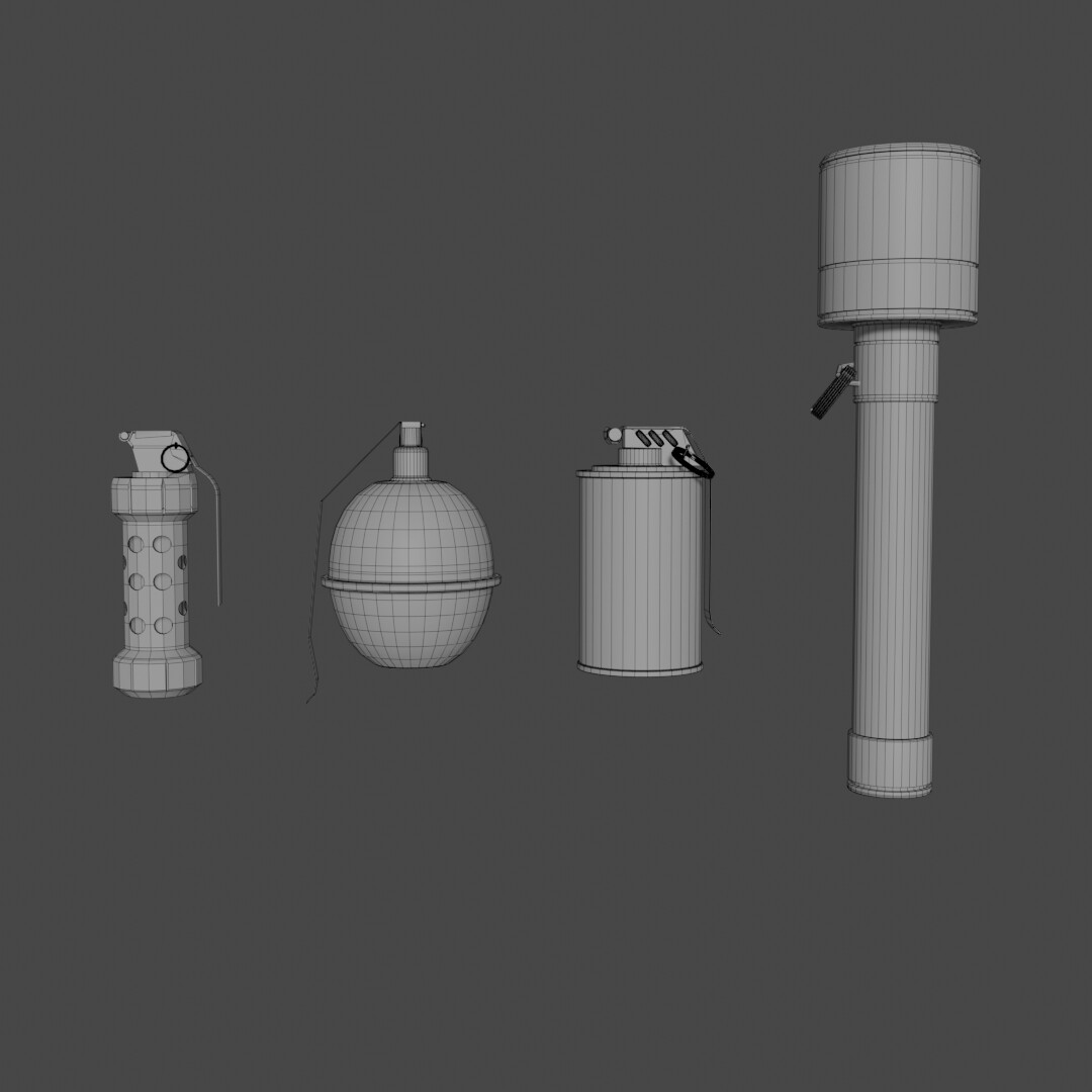 ArtStation - A set of 3D grenades | Game Assets