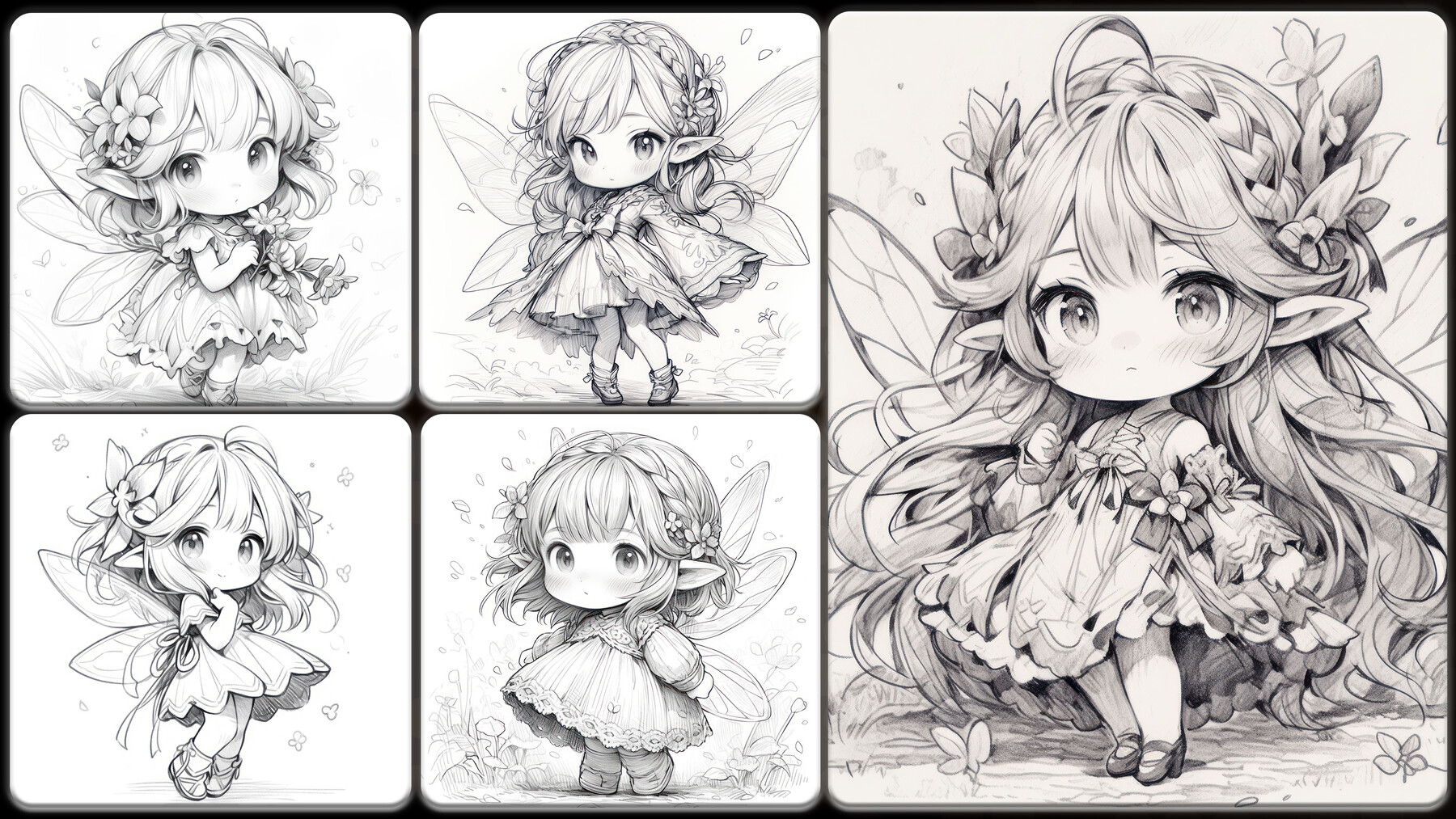 Artstation - 200 Pencil Drawings Of Manga Chibi Fairy (full Body 