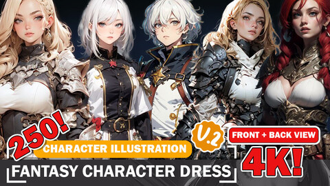 250 RPG Characters: Fashion Varieties in 4K - Reference Art V2