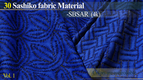 30 Sashiko fabric Material