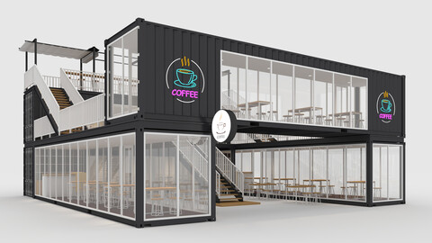 3D Model Container Cafe 3