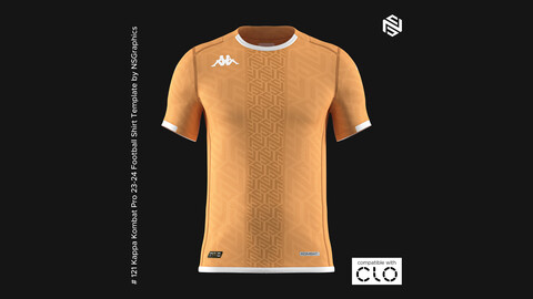 Kappa Kombat Pro 23-24 Football Shirt Template for CLO 3D & Marvelous Designer