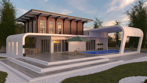 Villa 3D scene environment