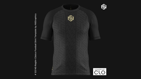 NS-Raglán Clásico Football Shirt Template for CLO 3D & Marvelous Designer