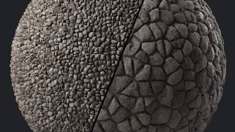 Pavement Materials 95- Rock Materials | Sbsar Pbr 4k Seamless