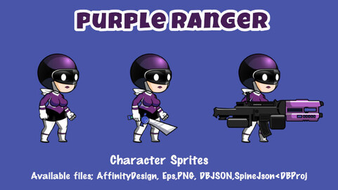 Purple Ranger character sprite sheet
