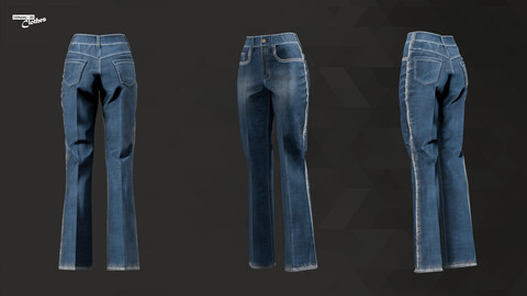 Female Cutbray Jean - 99 Marvelous Designer and Clo3D