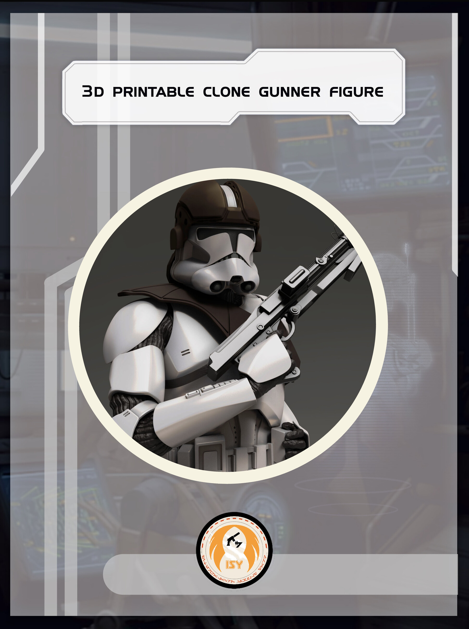 ArtStation Star wars clone trooper gunner 3d printable figurine