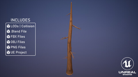 Stylized Pine Trunk