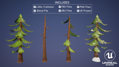 Stylized Pine Trees Collection