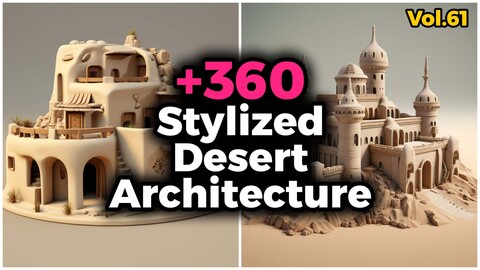 +360 Stylized Desert Architecture Concept (4k) | Vol_61