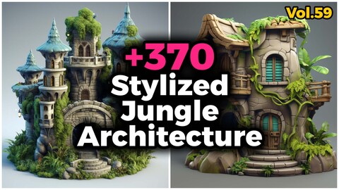 +370 Stylized Jungle Architecture Concept (4k) | Vol_59