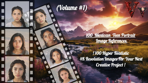 Mexican Teen 100 4K Resolution Reference Images (Volume #1)