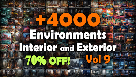 4000 Environments (Interior and Exterior) Reference Pack | MEGA Bundle | 4K | v.9