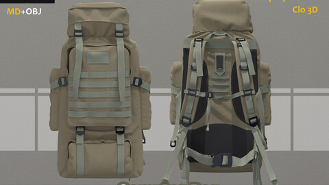 Bags__Backbag_Large volume for travel bag_Marvelous Designer_Clo 3D project