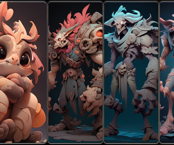 ArtStation - 200 Stylized Creature Reference Pack | 4K | v.1 | Artworks