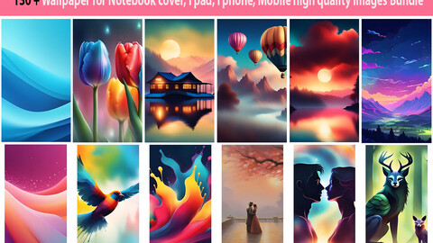 130 + Wallpaper for Notebook cover, I pad, I phone, Mobile high quality images Bundle