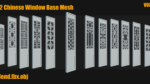 32 Chinese Window Base Mesh