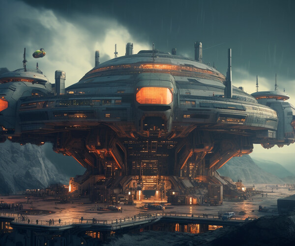 ArtStation - +370 Sci-fi Airborne Station(4k) (4k) | Vol_118 | Artworks