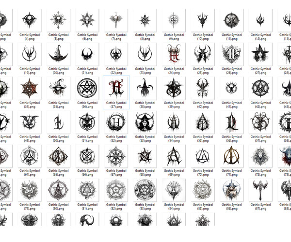 ArtStation - 100 Gothic Symbols Tattoo (PNG Files)-4K- High End Quality ...