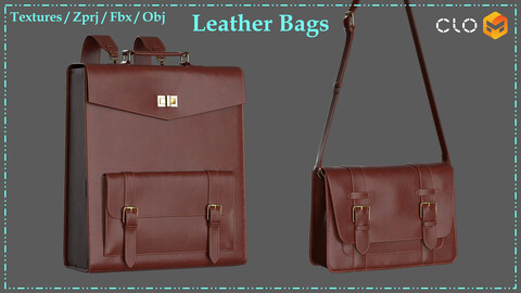 Leather Bags / Dark Academia Style / Fbx+Obj+Zprj