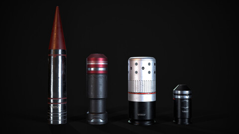 Sci-Fi Bullets Pack Vol. 2 - Real Time/3D Assets/4K Textures/Files(MB, MAX, OBJ, FBX, Marmoset)