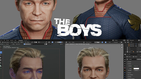 Homelander modeling - Blender - Full process videos recorded and Project file