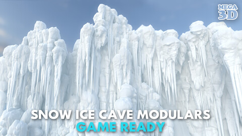 42 Low poly Ice Cave Modulars - 240103