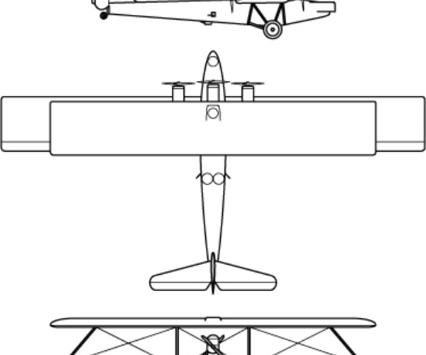 ArtStation - Caproni_Ca.90_3-view svg dxf vector outline file for laser ...