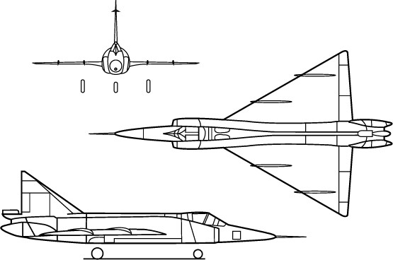 ArtStation - Convair_F-102A_Delta_Dagger_3-view_line_art svg dxf vector ...