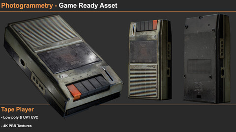 Game Ready Asset - Photogrammetry Tapeplayer