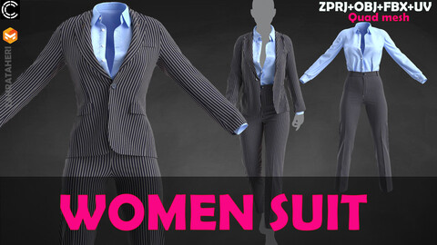 Women's suit (Clo3D Project + OBJ +FBX)