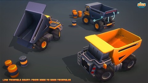 Vehicles Low-poly 3D model Game Ready